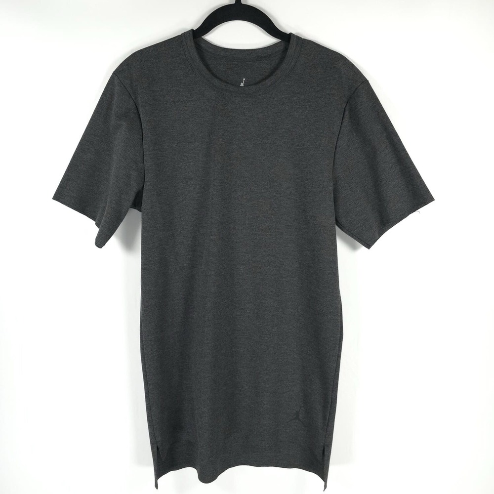 JORDAN Crew Neck Seamless Short Sleeve Soft T-Shirt SMALL Stretch Dark Gray‎